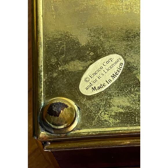 Vintage Enesco Glass Music Box " That's What Friends Are For" Sankyo Japan Works - Picture 9 of 12